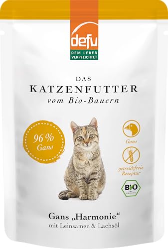 defu Katzenfutter | 14 x 85 g | Bio Gans Harmonie Nassfutter | Premium Bio Katzenfutter | Pate für Katzen