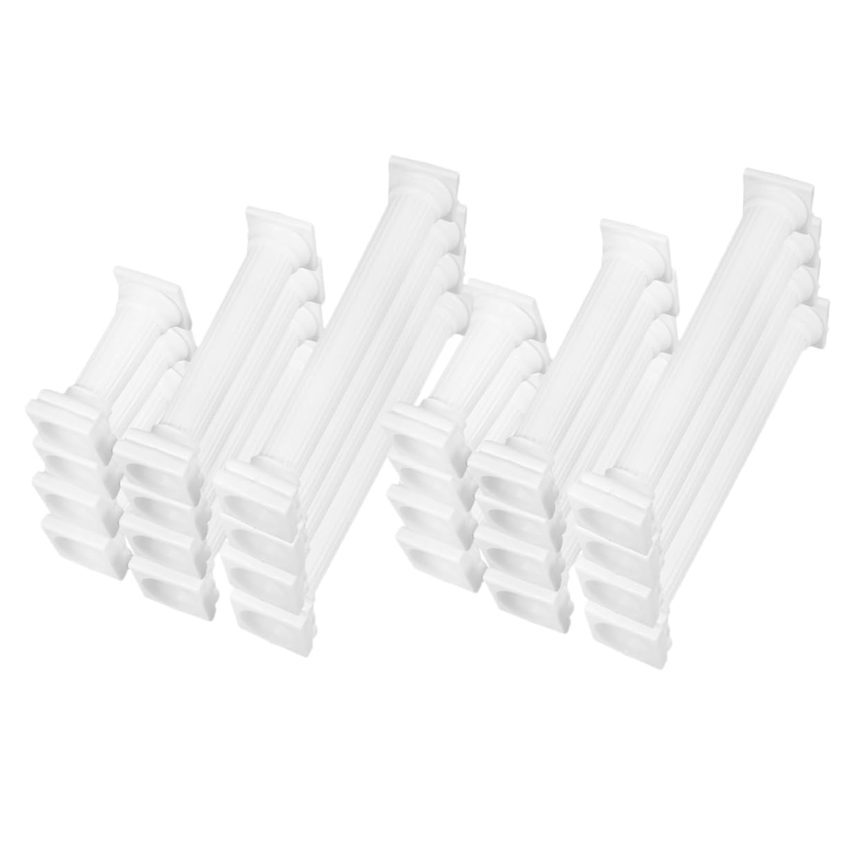 Cabilock 24pcs Roman Column Cake Pillars Support Stands Lightweight Stable Plastic Decoration Tool for Weddings Birthdays and Events for Elegant Tiered Cake Displays