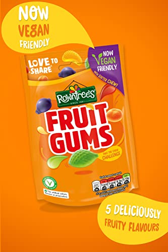Rowntree's Fruit Gums Sweets Sharing Bags, Vegan Friendly, 10 x 150 g