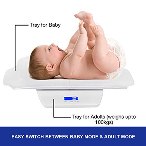 Image of Dr Care Digital Electronic Bron Baby Weighing Scale with Tray for Body Weight, Baby Tray Weighing Machine Upto 100 Kgs