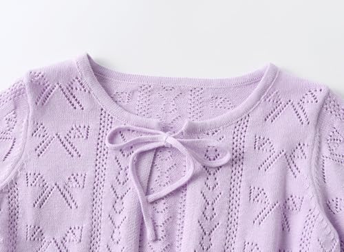 Kids Girls Cardigan Dress Cover Up Long Sleeve Solid Color 100% Cotton Knitwear for Birthday Wedding Party4