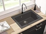 Diseño óptimo respekta OHIO86X50G Fregadero de 60% compuesto de minerales y fibra de vidrio, 40% resina de color gris hormigón, 66 cm
