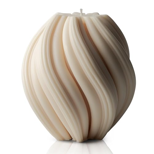 Swirl Spiral Twirl Candle – Elegant Handmade Pillar Soy Candle | Sculptural Fragrance Décor for Home Ambiance, Meditation & Relaxation – Shelf Decor & Gift for Women, Housewarming (Medium)