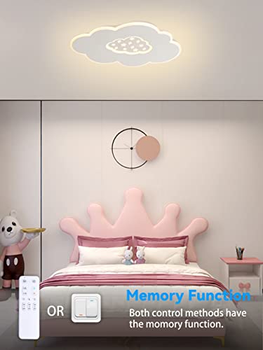 Baerolc Plafoniera a LED, 40CM Lampadario cameretta LED Nuvole Plafoniera dimmerabile con Telecomando, 24W plafoniera cameretta bambini con in Stella Alla Moda Lampadario cameretta bambini - Image 5