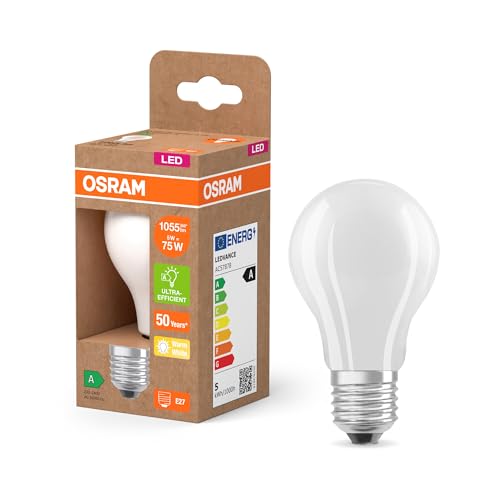 Osram LED Superstar Classic A 75 en forme d'ampouclassique en verre dépoli, 5 W, 1055 lm,E27, 2700...