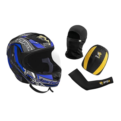 Image of Rydr AC Dx Flip-Up Full Face Motorbike Helmet | | Durable Two-Wheeler Helmet for Men and Women | Comfortable Fit with Air Ventilation for Safe Bike & Scooter Riding