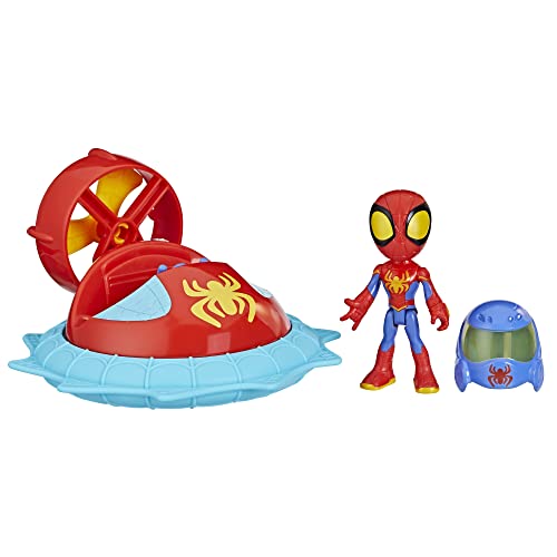Spidey and his Amazing Friends Marvel Web-Spinners Spidey with Hover Spinner, Car Playset with Vehicle, 4-Inch Scale Action Figure and Accessory, Toy...