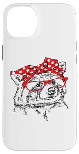 Cute Funny Womens Red Bandana Glasses Raccoon Lover �X�}�z�P�[�X iPhone 14 Plus �p