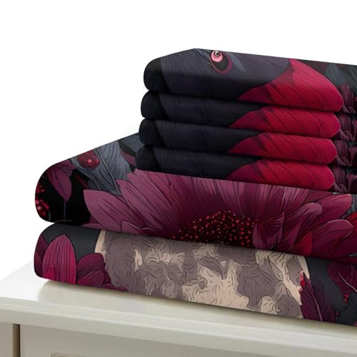 Housse de couette 3D fleurs élégantes 260x220 en microfibre - 7