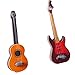 Toyvian 2Pcs Miniature Guitar Dollhouse Mini Musical Instrument Wood Bass Guitar Model Ornament for Fairy Garden Accessories Kids Play Toys Birthday Gifts Random Color