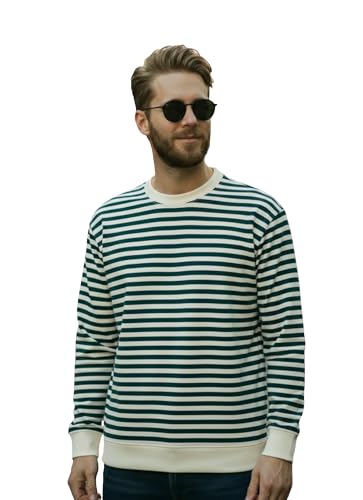 Image of Mack Jonney Men's Black Cotton Full Sleeve T-Shirt | Soft Breathable Casual Wear | Stylish Striped Round Neck Tshirt-JMAK-107