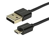 Monoprice Premium USB to Micro-B/Micro USB Charge & Sync Cable 3ft Black w/Gold Plated Connectors for Android, Samsung, HTC, Nokia, Sony and More