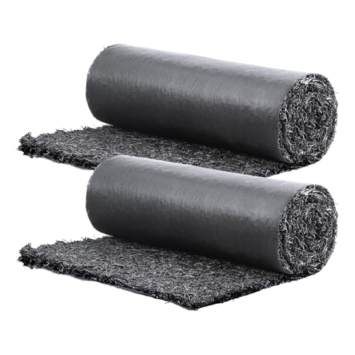 VEVOR 2-Pack Recycled Rubber Mulch Mat Roll,Permanent Mulch Walkway Pathway,Garden Edging Border for Plants, Vegetables & Flower Garden Barrier, Black Rubber Mulch for Landscaping Outdoor 8' x 2'