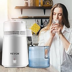 Purificador De Agua Pur VEVOR Destilador de Agua Purificador Water Distiller Destilador de Agua Pura Filtros Destilación de Agua 4L de Acero Inoxidable Interno con Botella de colección