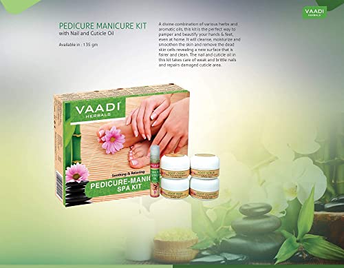 Vaadi Herbals Soothing and Refreshing Pedicure Manicure Spa Kit, Cream and Oil Set, 135g - Image 4