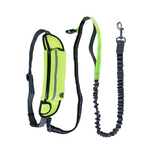 COLLBATH Dog Leash for Running Hands-Free Waist Leash with Reflective Strips Bungee for Walking Hiking and Jogging