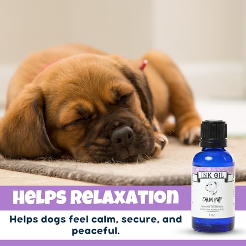 Image of Pup Oils - Ink Oil | Dog Calming Supplement | Pet Health Vitamins Supplies| Liquid Drops | Anxiety Relief Oil | Aromatherapy Treatment | Vitamin Oils for Dogs