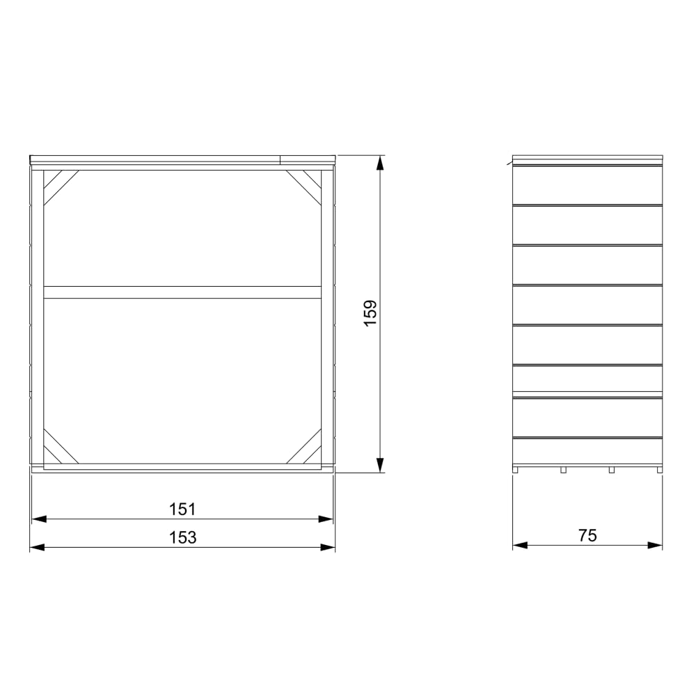 Legnaia da esterno 1,14 m² - 75 x 153 x H159 cm - Deposito da giardino per la legna resistente alle intemperie - TIMBELA M980-1-TERRA BROWN