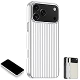 Electroplated 3D Stripes Magnetic Case for iPhone 17, Electroplated Corrugated Stripe Shape Design, Dust-Proof Matte Shockproof, for iPhone 17/16/15/14 Series (Silver,17 Pro Max)