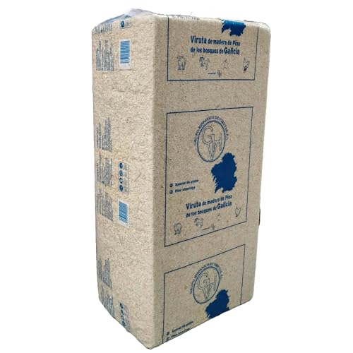 Viruta de Madera de Pino Saco 10kg Aprox. Ideal para Mascotas, Aves, gallinas...Viruta de los bosques de Galicia. Viruta Limpia prensada.