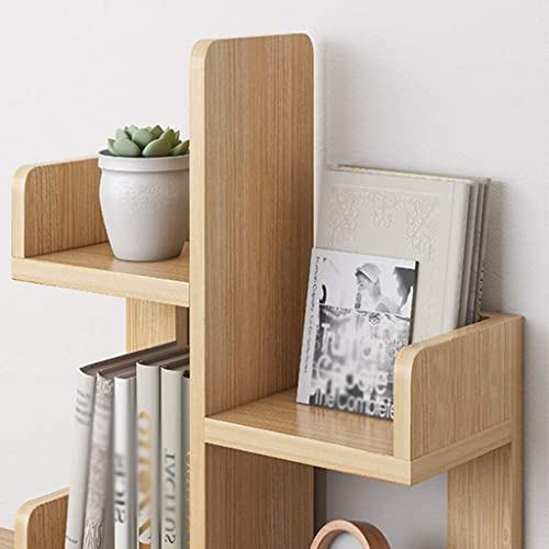 Wooden Bookshelf Creative Bookcase Large Capacity Storage Bookshelves Modern Minimalist Desktop Rack Bookcase Full moon - Image 8