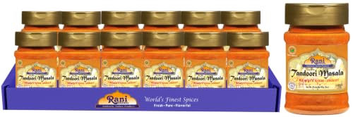 Rani Tandoori Masala (Natural, No Colors Added) Indian 11-Spice Blend 3oz (85g) PET Jar, Pack of 12 ~ Salt Free | Vegan | Gluten Friendly | NON-GMO | Kosher | Indian Origin
