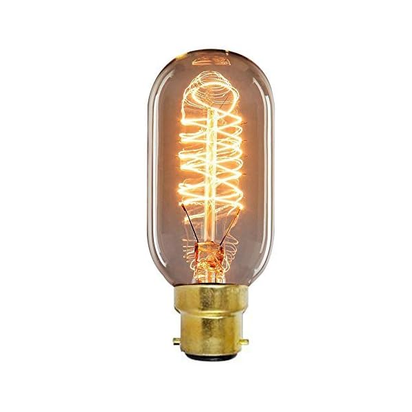 ONEPRE Vintage BC B22 Bayonet Filament Light Bulb 40W Tube Style Retro Edison Light Bulb Dimmable T45