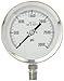 PIC Gauge 4501-SC-2LP-GF 4.5" Dial, 0/3000 psi Range, 1/2" Male NPT Connection Size, Bottom Mount Glycerine Filled Process Pressure Gauge with a Stainless Steel Case and Internals, Removable Stainless Steel Bezel, and Polycarbonate Lens