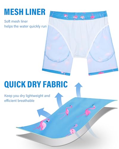 7inch Mens Swim Trunks: 2 in 1 Mesh Lined Quick Dry Stretchy Soft Comfort Pockets Drawstring Sea Beach Pool Surf3