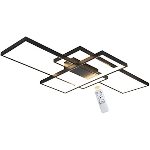 Wohnzimmerlampe Modern 95W LED Decke Dimmbar Acryl Lampenschirm Deckenleuchte schwarz Chic Eckig Designer-Lampe Esstischlampe Cover