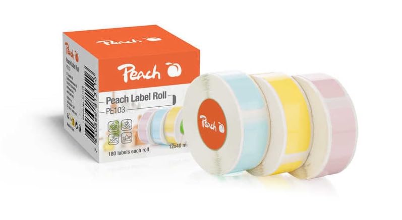 Peach Rotoli di ricambio per Laber Printer PE-110 3 rotoli B/C/Y