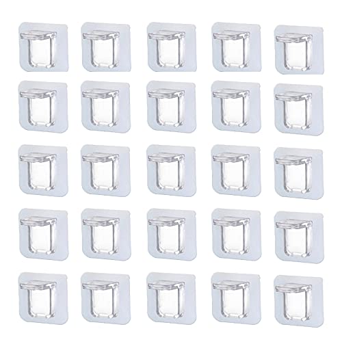 Ohne Bohren Doppelseitiger Multifunktionshaken Klebe Haken Selbstklebend Handtuch Haken Transparente Klebe Haken Hochleistungs Doppelseitige Selbstklebende Wand Haken für Küche Wohnzimmer 25 Stück Cover