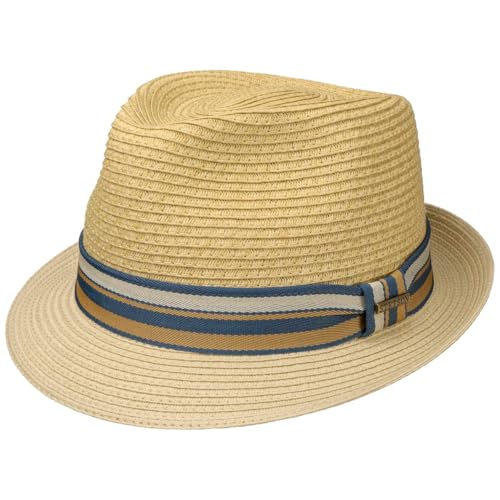 Stetson Licano Toyo Trilby Strohhut UV Schutz 40+ Damen Herren Frühling Sommer beige XXL (62-63 cm)
