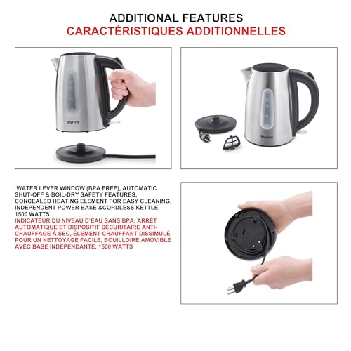 Tetera eléctrica Starfrit 1.7L 1500W con apagado automático miniatura 4