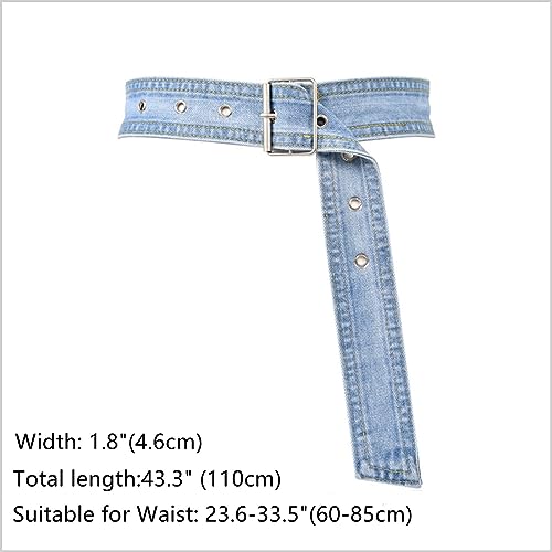 Women's Blue Denim Waist Belt Casual Vintage Tiny Belt with Skirt Dress Suit Coat Accessories Belt Versatile2