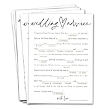 Wybgno Wedding Shower Games Cards, Mad Libs Wedding Advice, Bridal Shower Games 25 Guests, Engagement Party Wedding Games for Guests, Minimalist White Wedding Party Supplies - A06