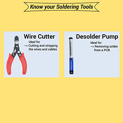 Image of Walkers Electronic Gadget New 11 Items New Mobile Soldering and Desoldering Equipment Tool Machine Combo Kit Set with Flux Paste and Wire 25 W Simple (Flat Tip)