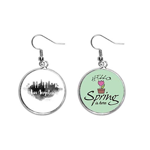 Pendientes de primavera estilo pintura de tinta para lucir tu colgante decorativo de ciudad