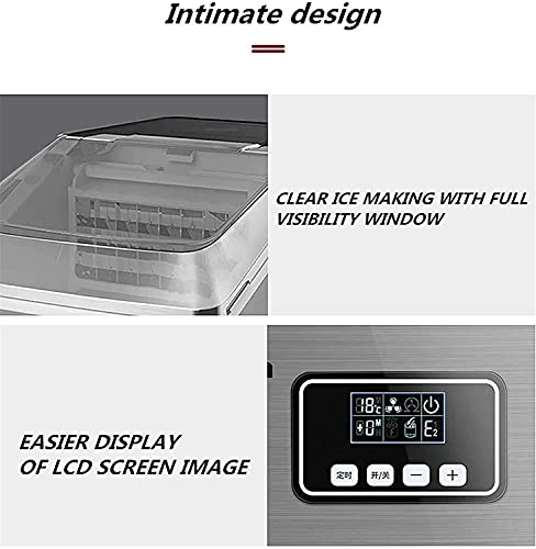Máquina fabricadora de hielo, 25 kg/24 h, cubos cuadrados, cubierta transparente completa, para hogar/tienda/café/local de bebidas frías miniatura 6