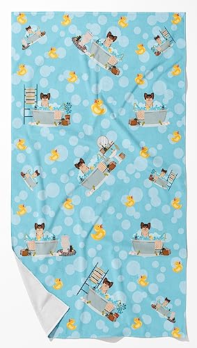 Caroline's Treasures WDK5559BTLG Longhaired Black and Red Chihuahua Bath Towel Large