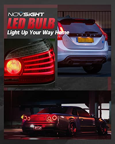 Novsight 1156 Led Bulb, 300% Brighter Red 1141 Led Brake Lights Bulb, P21W 7506 Stop Light Replacement Bulb For Tail Lights, Pack Of 2 #TOP6