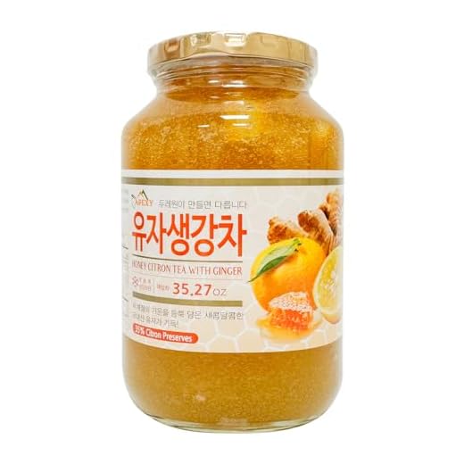 Apexy Authentic Korean Honey Citron Tea With Ginger, Citron Tea, Just Add Hot Water, Yuzu Marmalade, Yuzu for Salad, Citron Spread, No Artificial Colors, Versatile and Natural Delight, Made in KOREA 35.27oz (1kg). (Honey Citron With Ginger)