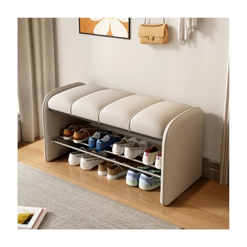 Banc à chaussures d'entrée multifonction avec meuble de rangement et coussin de siège