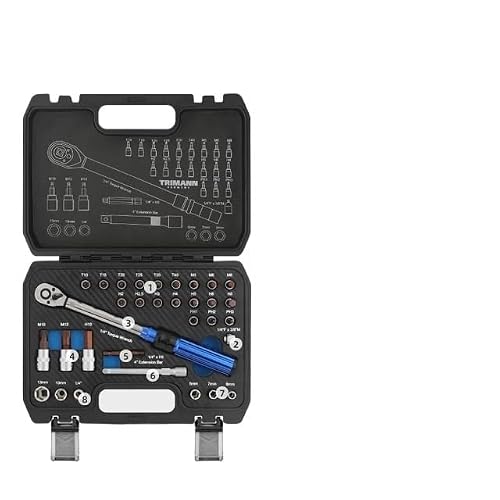 Guochenjie T20538 Allen Key Set 1/4" 10-60Nm Torque Spanner Adjustable Torque Wrench Bicycle Repair Tool Kit Set Tool Bike Repair Spanner Hand Tool Set Hand Tools(T20538)