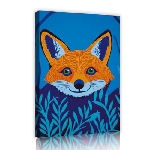 Affiche Funky Fox pour salon et couloir : toile dessin animé déco murale 30x45cm