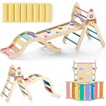 Toddler Climbing Frame Indoor, 9-in-1 Pikler Triangle Set, Foldable Kids Climbing Toys for Toddlers 1-3 Inside, Baby Jungle Gym, Montessori indoor playground, Jungle Gym, Large Wooden Pikler Set