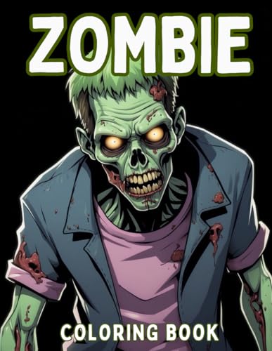 Zombie Coloring Book: Black Background | Trippy and Creepy Horror Coloring Pages for Adults and Teens: 40+ Zombie Designs Stress Relief and Relaxation ... Bleed-Through for Coloring with Markers