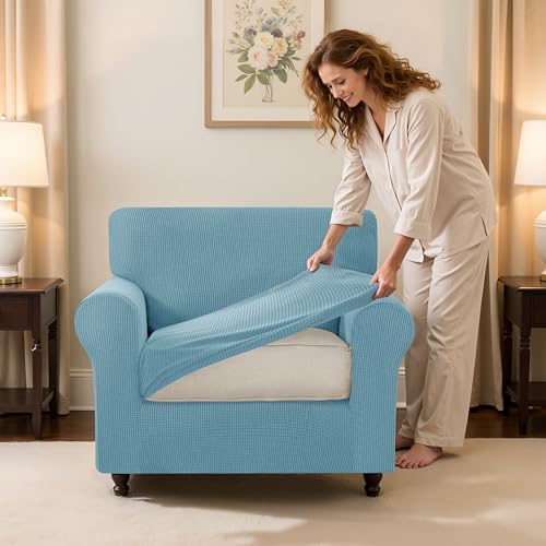 image for SUBRTEX 3 Pieces Stretch Sofa Slipcover Sets Couch Cover Sets Backrest