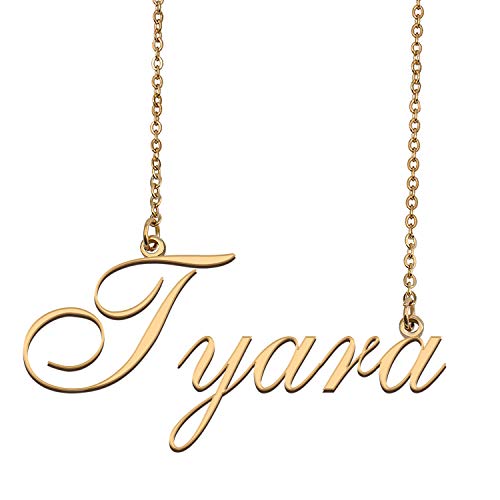 HUAN XUN Custom Personalized Name Necklace in Golden Silver for Women Tyara