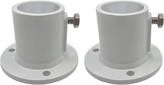 Poolzilla [2 Deck Anchor Flange in White, ID of 1 1/2", Aluminum